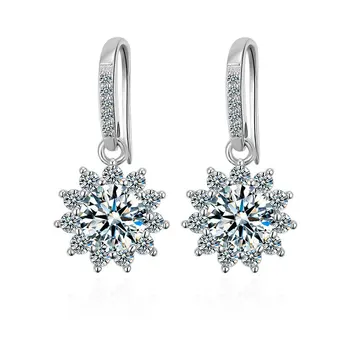 925 Sterling Silver Ct 0.5 /1 Ct Moissanite Diamant, Drahokam, Drop Visieť Háčiky na Náušnice s certifikát Jemné Šperky pre ženy