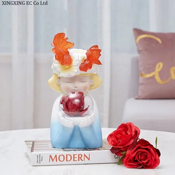 Nordic domáce dekorácie nábytku malé kreatívne moderného umenia dekorácie, vázy rybka dievča usporiadať plavidlá kvet