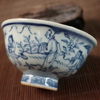 Čínske Staré Porcelánové Modrá A Biela Obrázok Príbeh Vzor Misa