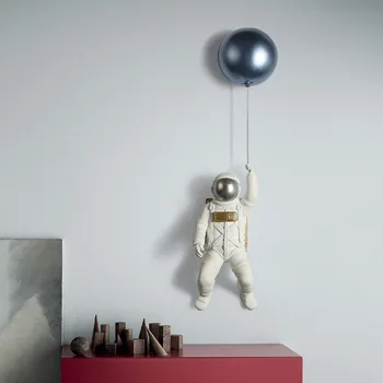 [HHT]Nordic Moderné Stenu Astronaut Balón Socha Obývacia Izba Pozadí Stenu, Dekorácie, bytové Doplnky Živice Remeslá