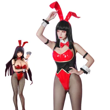 Anime Kakegurui Yumeko Jabami Cosplay Kostým Bunny Dievča Sexy Cosplay pre Ženy Bunny Jumpsuit Oblek Halloween Kostým