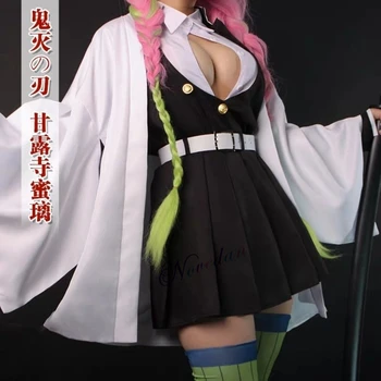 Kanroji Mitsuri Kostýmy Anime Démon Vrah: Kimetsu č Yaiba Mitsuri Kanroji Cosplay Parochne Kisatsutai Uniformy Kostýmy