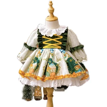 Cekcya 2022 Nové Deti Princezná Vintage Elegantné Šaty, Baby, Dievčatá, Španielsky Šaty Dieťa Narodeniny, Krst Party Oblečenie