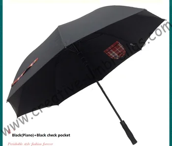 (3ks/lotov)120 cm priemer viditeľné dvojitej vrstvy tkaniny golf dáždniky.anti-thuder laminát,auto otvoriť,vnútorné vrecko vo vnútri panelu