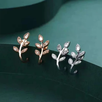 18K-Gold Real Diamond Rastlín Drop Náušnice Pre Ženy Zapojenie Svadobné Šperky Strany Darček Au750