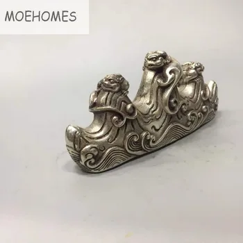 MOEHOMES Čína Tibetského striebra fengshui PIXIU socha kovové remesiel penholder vintage domáce dekorácie pero rack