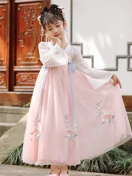 2021 Dievčatá Oblečenie Deti Šaty Flower Girl Šaty Dievčatká Kostým Detí Šaty Čínske Tradičné Šaty Princezná Šaty