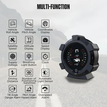 AUTOOL X95 GPS Auto, Digitálny Multi-Function Inclinometer Bezpečnostný Alarm Auto Tachometra Vozidla Hodiny, Kompas, a Automobilový HUD Meter