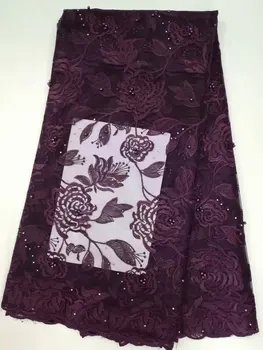Čerstvé George Čipky Textílie s Flitrami Afriky Čipky Textílie 2018 Kvalitné Vyšívané Čipky Guipure Čipky Pre Svadbu