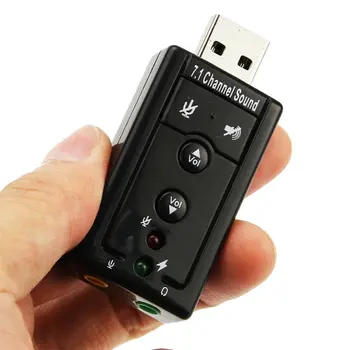 7.1-Kanálový USB 2.0 Externé Zvukové Karty w/3.5 mm výstup pre Slúchadlá a Mikrofón Jack Rozhranie,USB 2.0 Stereo Mic Adaptér Konvertor