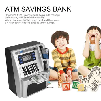 ATM sporiteľne Hračky Deti Hovoriť ATM sporiteľne Vložiť Účty Ideálny pre Deti Darček Dolár Mena Detektor