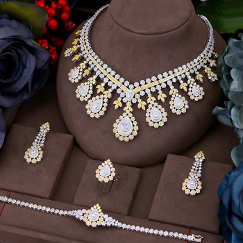 GODKI Slávnej Značky 2layers Luxusné Afriky Šperky Sady Pre Ženy, Svadobné Party Zirkón Crystal Dubaj Svadobné Šperky Set Darček