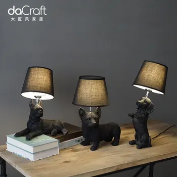 Moderné, jednoduché, stolná lampa pre spálne tvorivé osobnosti zvierat dizajn ploche dekorácie Eco-friendly živice nočné svetlo
