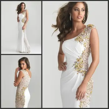 Maturitné šaty 2020 luxusné crystal vestidos formálne nevesty biele dlhé priesvitné sequin plášte sexy party, ples šaty Šaty návrat domov