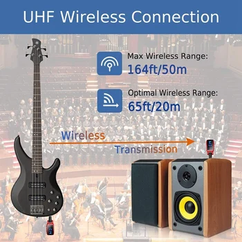 Bezdrôtové Gitara Systému,UHF Wireless Gitara Vysielač Prijímač s HD LED Obrazovka pre Elektrickú Gitaru Nástrojov