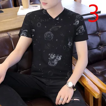 Leto trend kórejská verzia klope bavlna port vietor, príliv značky T-shirt muž