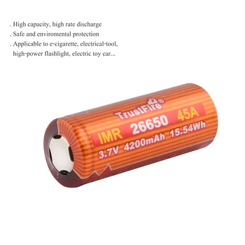 8pcs/veľa TrustFire IMR 26650 Batérie 4200mAh 3,7 V 45A 15.54 Wh High-Rýchlosť Nabíjateľné Lítiové Batérie pre E-cigarety Horák