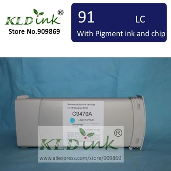 Kompatibilné HP91 C9470A LIGHT CYAN Pigment ink cartridge pre Designjet Z6100