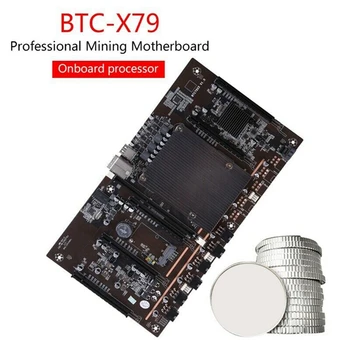 H61 BTCX79 Baník Doska s E5 2609 CPU+Switch Kábel LGA 2011 DDR3 Podporu 3060 3070 3080 GPU pre BTC Ťažba