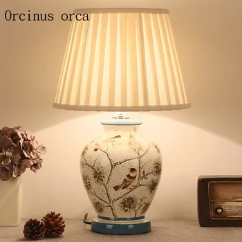 Stredomorské Záhrady, Kvetinové a vtákov, stolná lampa, spálne, nočná lampa nová Čínska klasická kvet rezbárstvo stolná lampa
