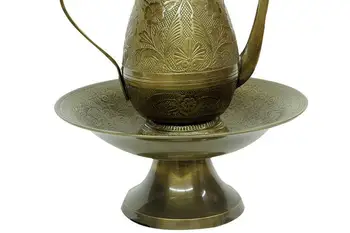 Ibrik Sahanlı Antické Bronzové Dekoratívny Darček