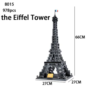 MOC Eiffelova Veža Londýne Empire State Building Blocks Slávny Architektúry Taj Mahal Street View Stavebné Tehly Hračky Darček