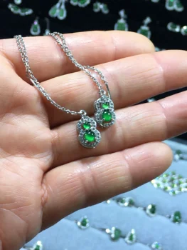Prírodné Mjanmarsku jade zelený nefrit prívesok so 925 sterling silver náhrdelník jade náhrdelníky pre ženy šperky 925 iba jeden