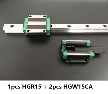 1pcs lineárne vodiacej koľajnice hgr15 500mm/600 mm/700 mm/800mm/900 mm/1000mm + 2ks HGW15CA/HGW15CC lineárne Prepravu bloky vyrobené v Číne