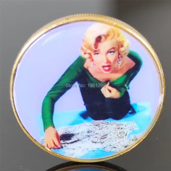 Dhl Doprava 100ks/veľa farebné Fantázie 24k Zlata Minca Marilyn Monroe pozlátená Pamätná Minca pre Sounvenir