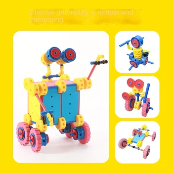 RR Premenlivé Stavebné Bloky Robot Zmontované autíčka Veľkých Častíc Chlapec Puzzle