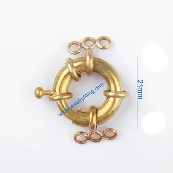 Mosadz Jar Krúžok Spona s 6 slučky Čína šperky zistenia dodávateľ poštovné zadarmo mang farba môže byť pozlátené 300pcs