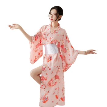 Dámske Dlhé Cherry Blossom Kimono Lepšiu Japonský Nočná Košeľa Sukne Yukata Foto Štádium Oblek