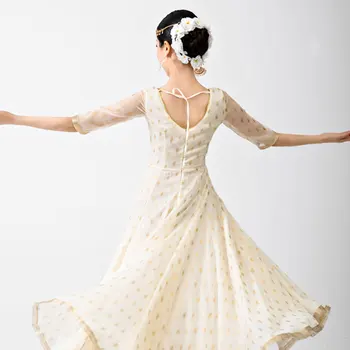 Nové Ženy, Brušný Tanec Elegantné Béžová Šaty Tradičné India Štýl Oblečenia Bollywood Dance Štádium Kostýmy DQL3808