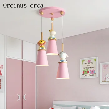 Cartoon tvorivé ružová zvierat luster deti miestnosti Dievča Spálňa Princess spálňa moderné bábika prívesok lampa doprava zadarmo