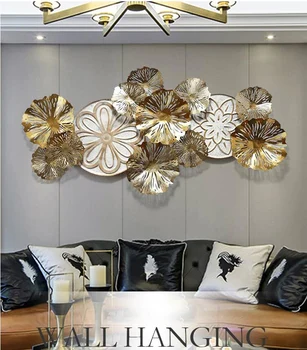 Americké Luxusné Kovaného Železa Leaf Stene Visí Remesiel Domov obývaciu izbu Pozadí nástennú maľbu Dekorácie Office 3D Nálepka na Stenu