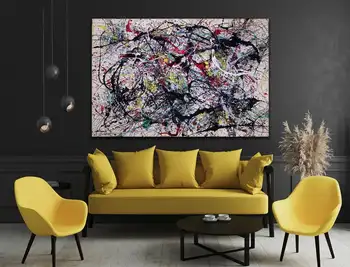 Jackson Pollock plátno umenie Jackson Pollock plátno Abstraktné wall art Pollock plátno walldecorabstract oilabstract olej abstraktné