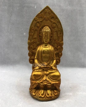 Zbierať Čína Výtvarné Spracovanie Mosadzná Socha Budhu Kovové Remesiel Domáce Dekorácie#30