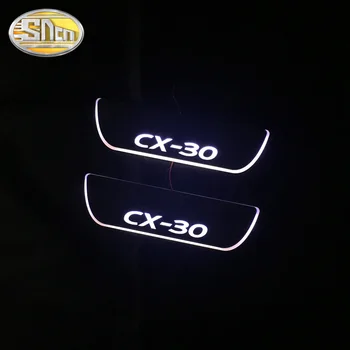 SNCN Auto LED Dvere, Parapetné Pre Mazda CX-30 CX30 2020 2019 Ultra-tenké Akryl Dynamické LED Vitajte Svetlo Šúchať Doska Pedál