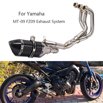 Pre Yamaha MT-09 FZ09 XSR900 Výfukového Systému Motocykel Hlavičky Polovice Prepojenie Potrubia Pošmyknúť Na 51mm Šatiek Vymeniteľné DB Vrah Uniknúť 370