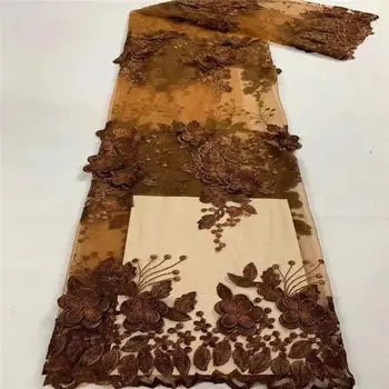 3D Afriky Čipky Textílie 2021 Vysoko Kvalitnej Čipky Nigérijský francúzskej Čipky Textílie Pre Svadobné Svadobné Materiál JAUN91B-4