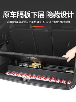 PP Čierny Zadný Kufor Úložný Box Pre Audi Q2L Q3 2019 2020 5. rezervnej pneumatiky, skladovanie strednej lakťovej opierky prijímať prípade