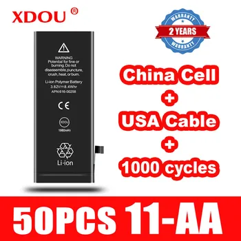 50pcs XDOU Batérie Pre iPhone 11 3110mAh Opravy Nahradený Kobaltu Čína cele USA Kábel 1000 Cyklov Pre Apple Iphone11 AA
