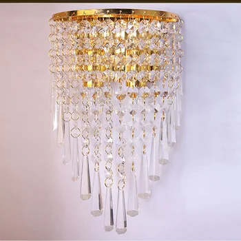 Moderný jednoduchý crystal nástenné svietidlo Európskej priechod lampa spálne, obývacia izba svetlo bytového zariadenia lampa hotel chodby, nástenné svetlá