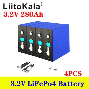 LiitoKala 3.2 V 280Ah lifepo4 batérie DIY 12V 24V 280AH Nabíjateľná batéria pre Elektrický pohon RV Solárny systém na uskladnenie Energie