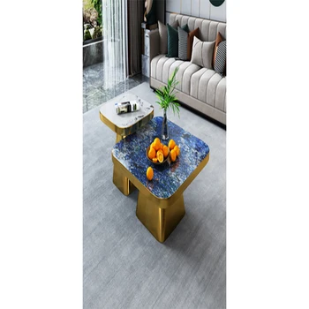Nové svetlé rock doska stolíka, svetlo luxusné dizajnér, malý byt, moderný a jednoduchý model izba zmes