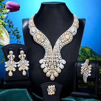 Missvikki Nové Luxusné Bold Veľké Africké Šperky Sady Nigérijský Svadobné DUBAJ Svadobné Šperky Vzácny Kubický Zirkón Šperky Sady