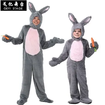 Deluxe Pre Deti Kombinézach Zvierat v Zime Teplé Králik Oblečenie Dieťa Sivý Kostým Bunny Cosplay Halloween Tému narodeniny Roztomilý hot