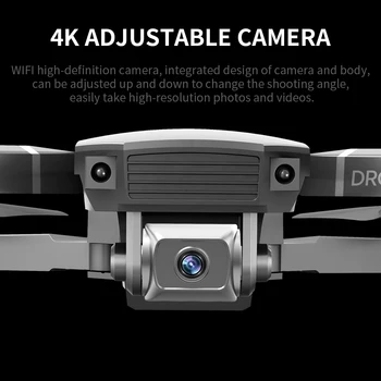 Nové Mini Drone 4K HD Kamera WIFI FPV Quadcopter S Kamerou Drone Skladacia RC RC Vrtuľník Hučí Selfie Dron Hračka Darčeky VS E88