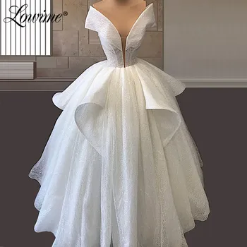 Biele Svadobné Šaty 2020 Couture Moslimských Afriky Svadobné Šaty Kaftan Vestido De Noiva Blízkom Východe Mimo Rameno Svadobné Šaty