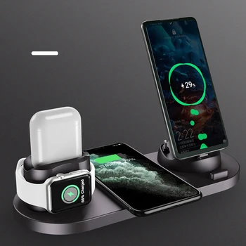 Multi-funkčné tri-v-jednom bezdrôtovú nabíjačku pre Apple Hodinky, slúchadlá do uší držiak na mobilný telefón, bezdrôtové rýchle nabíjanie